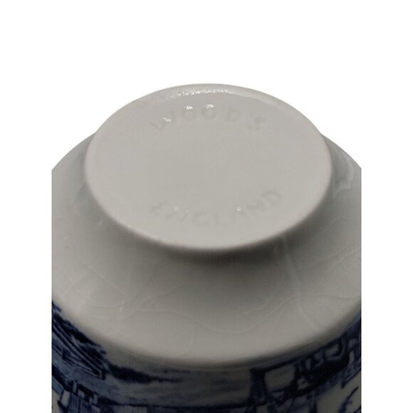 Wood & Sons Teacup & Saucer Blue Transferware Old Sturbridge Village Vintage - Picture 6 of 16